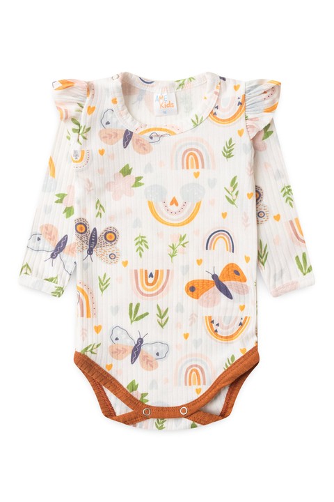 Conjunto Body Canelado Menina - Borboleta - Ame Kids
