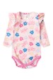 Conjunto Body Canelado Menina - Heart Rosa - Ame Kids