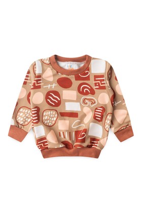 Conjunto Blusa Estampada Manga Longa e Calça - Avelã - Ame Kids