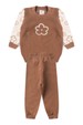 Conjunto Blusa Manga Longa e Calça Moletom - Flor Areia - Ame Kids