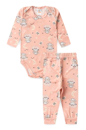 Conjunto Suede Longo Estampado - Carneirinho - Ame Kids