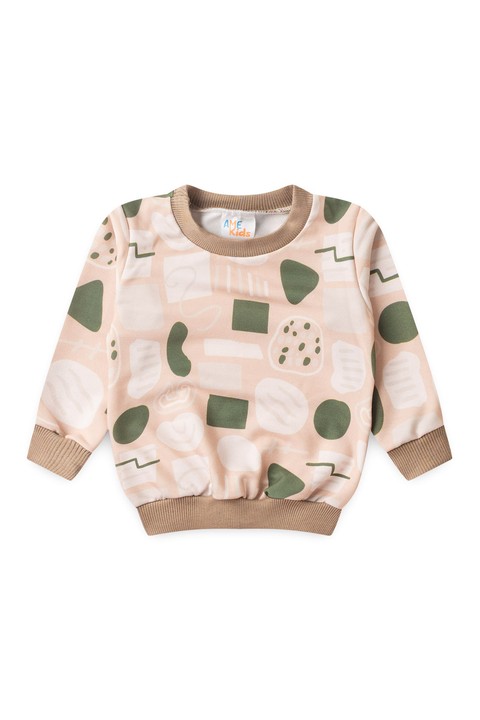 Conjunto Blusa Estampada Manga Longa e Calça - Caqui - Ame Kids