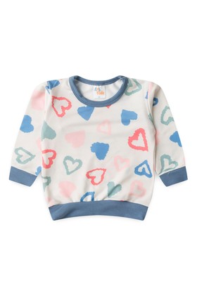 Conjunto Blusa Manga Longa e Calça Moletom - Corações - Ame Kids