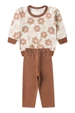 Conjunto Blusa Manga Longa e Calça Moletom - Flores Avelã - Ame Kids