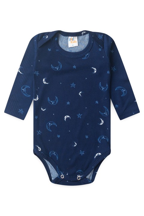 Conjunto Canelado Light Longo - Espaço Azul Marinho - Ame Kids