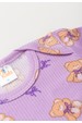 Conjunto Canelado Light Longo - Urso Lilás - Ame Kids
