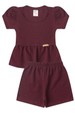 Conjunto Blusa Shorts Menina Moscou - Vinho - Ame Kids