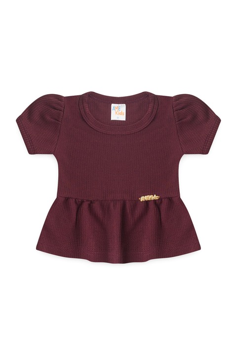 Conjunto Blusa Shorts Menina Moscou - Vinho - Ame Kids