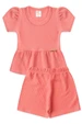 Conjunto Blusa Shorts Menina Moscou - Pêssego - Ame Kids