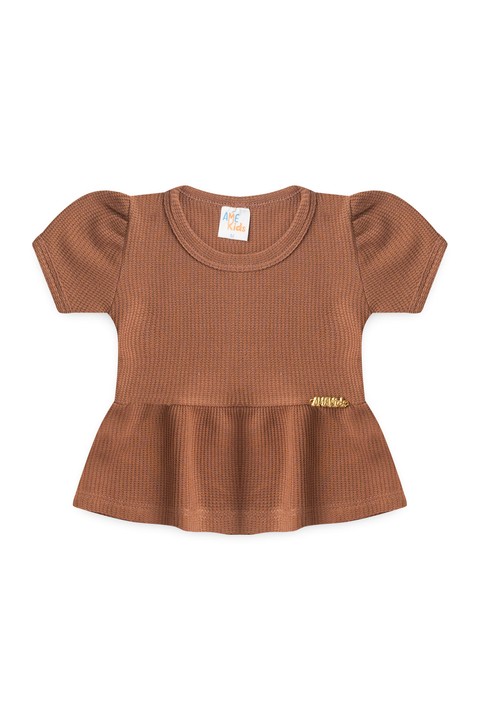 Conjunto Blusa Shorts Menina Moscou - Doce de Leite - Ame Kids