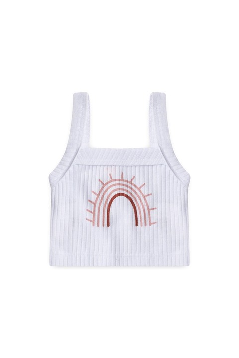 Conjunto Alcinha Canelado Curto Menina - Arco Iris Rosa - Ame Kids