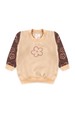 Conjunto Blusa Manga Longa e Calça Moletom - Flor Marrom - Ame Kids