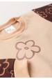 Conjunto Blusa Manga Longa e Calça Moletom - Flor Marrom - Ame Kids
