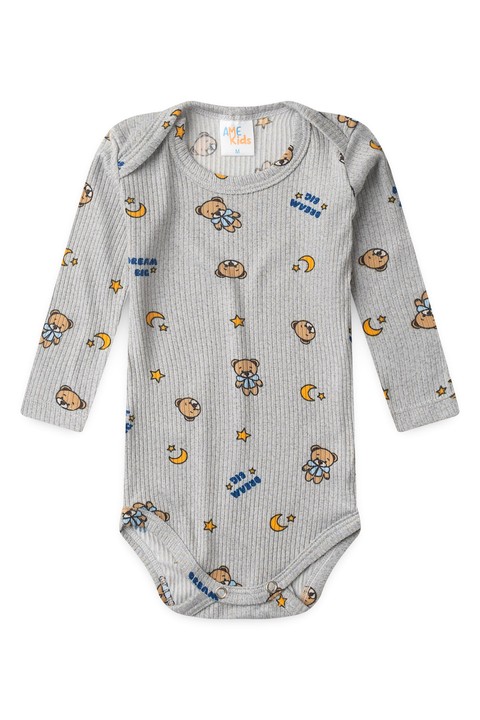 Conjunto Canelado Light Longo - Urso Mescla - Ame Kids