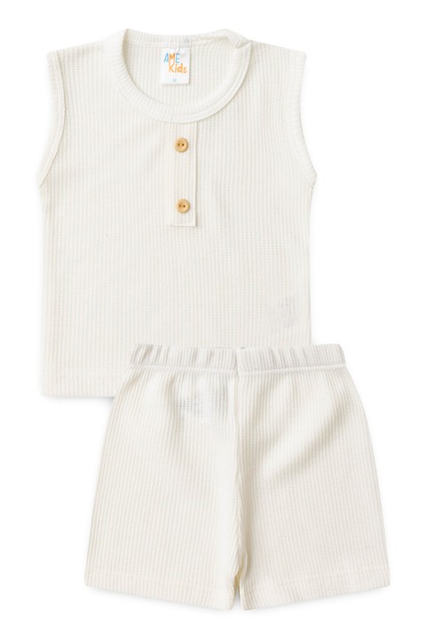 Conjunto Regata e Shorts Menino Moscou - Off-White - Ame Kids