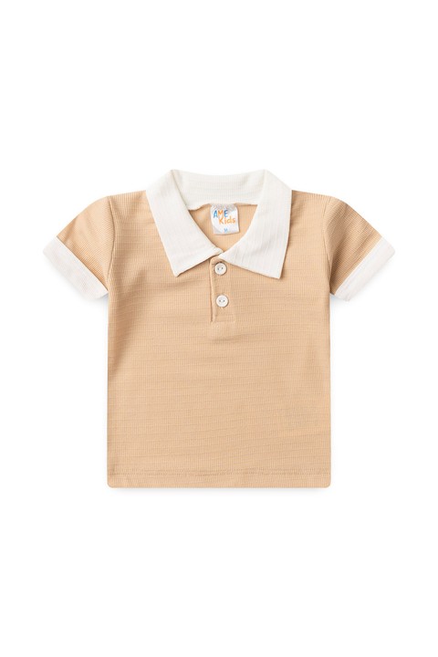 Conjunto de Blusa Polo e Shorts Marrocos Menino - Creme - Ame Kids