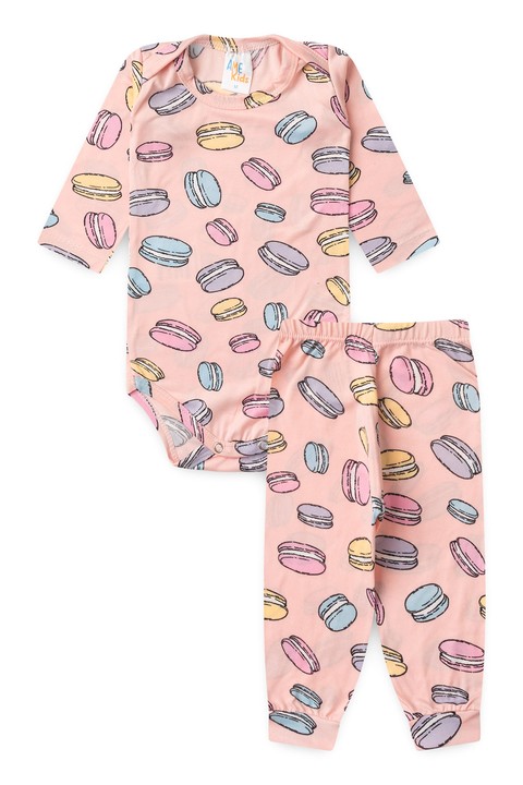 Conjunto Suede Light Longo Estampado - Docinhos Rosa - Ame Kids