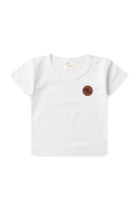 Conjunto de Meia Malha e Moletinho Ecosustentável Listrado - Branco - Ame Kids