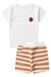 Conjunto de Meia Malha e Moletinho Ecosustentável Listrado - Branco - Ame Kids
