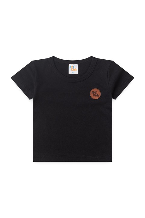 Conjunto de Meia Malha e Moletinho Ecosustentável Listrado - Preto - Ame Kids