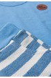 Conjunto de Meia Malha e Moletinho Ecosustentável Listrado - Azul - Ame Kids