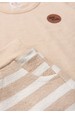 Conjunto de Meia Malha e Moletinho Ecosustentável Listrado - Areia - Ame Kids