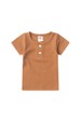 Conjunto Blusa Canelada Curta com Botões Menino - Caramelo - Ame Kids