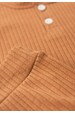 Conjunto Blusa Canelada Curta com Botões Menino - Caramelo - Ame Kids