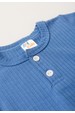 Conjunto Blusa Canelada Curta com Botões Menino - Azul Rivera - Ame Kids