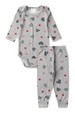 Conjunto Canelado Light Longo - Coração Mescla - Ame Kids