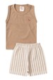Conjunto de Ribana e Moletinho Ecosustentável Listrado - Nude - Ame Kids