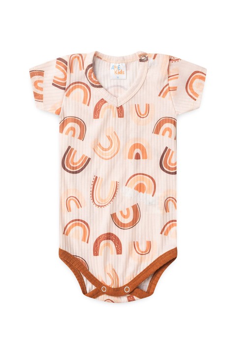 Conjunto Body Canelado Curto Menino - Arco Avelã - Ame Kids