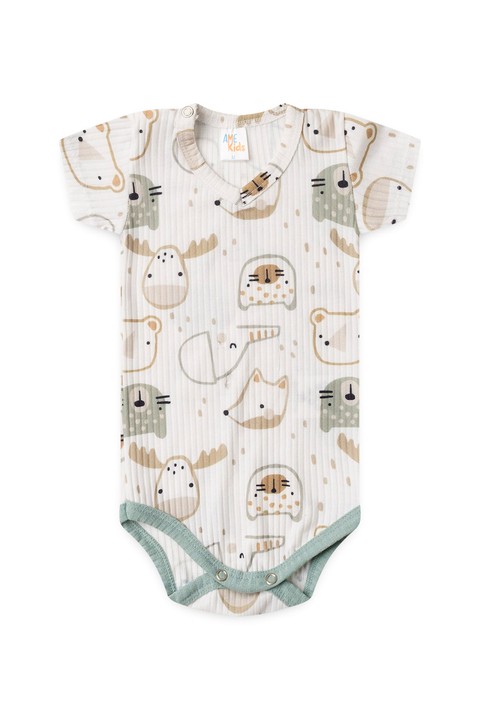Conjunto Body Canelado Curto Menino - Bichinhos - Ame Kids