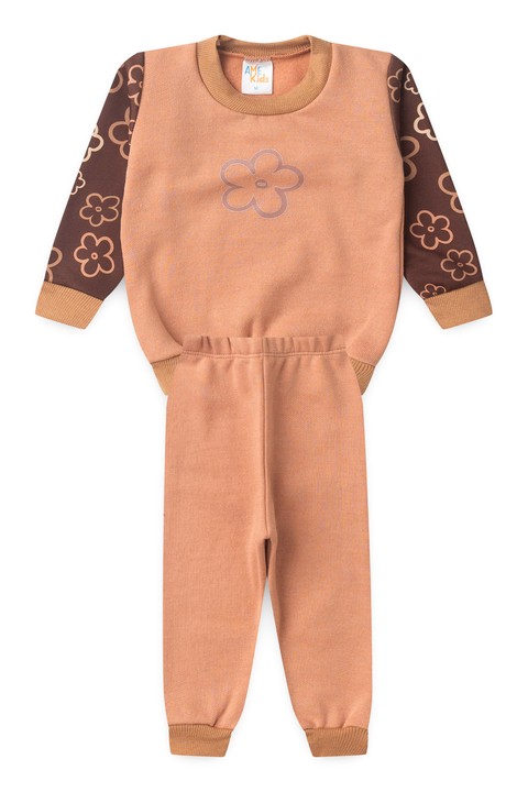 Conjunto Blusa Manga Longa e Calça Moletom - Flor Doce - Ame Kids