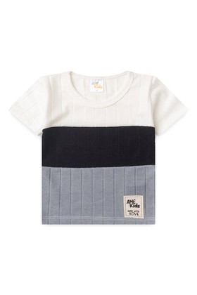 Conjunto de Blusa e Shorts Canelado Tricolor - Off-White - Ame Kids
