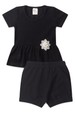 Conjunto Blusa Shorts Milano Menina - Preto - Ame Kids