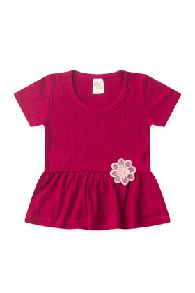Conjunto Blusa Shorts Milano Menina - Bordô - Ame Kids