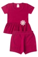 Conjunto Blusa Shorts Milano Menina - Bordô - Ame Kids