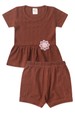 Conjunto Blusa Shorts Milano Menina - Avelã - Ame Kids