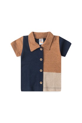 Conjunto Blusa e Short Ecosustentável Ecosustentável - Azul Marinho - Ame Kids
