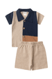 Conjunto Blusa e Short Ecosustentável Ecosustentável - Areia - Ame Kids
