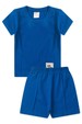 Conjunto de Blusa e Shorts Meia Malha Menino - Azul - Ame Kids