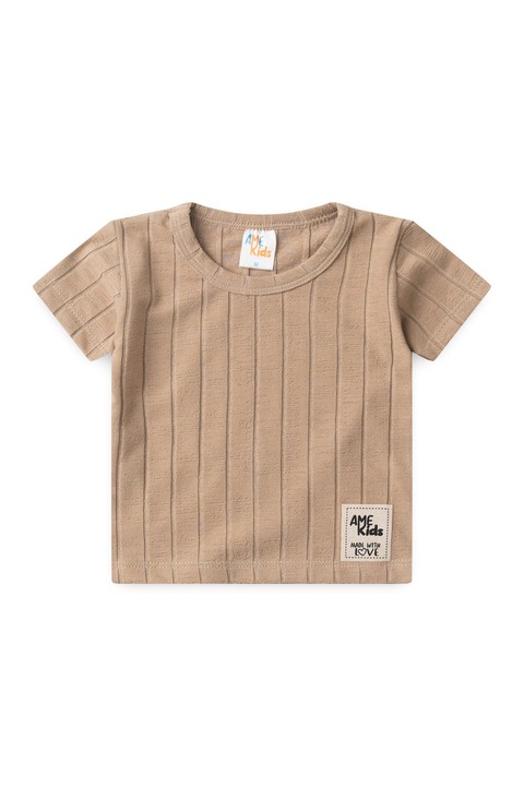 Conjunto de Blusa e Shorts Canelado Milano - Nude - Ame Kids