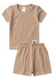 Conjunto de Blusa e Shorts Canelado Milano - Nude - Ame Kids