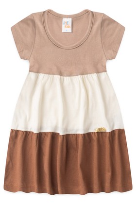 Vestido Curto Menina Meia Malha - Caramelo - Ame Kids