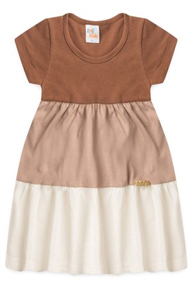 Vestido Curto Menina Meia Malha - Chocolate - Ame Kids