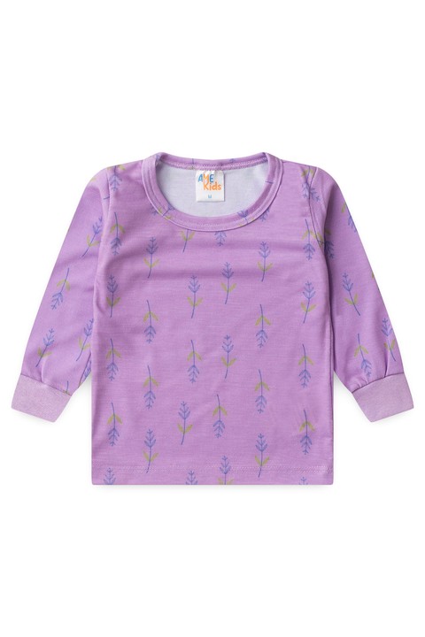 Conjunto Pijama Blusa e Calça - Lavanda - Ame Kids