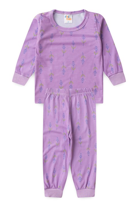 Conjunto Pijama Blusa e Calça - Lavanda - Ame Kids