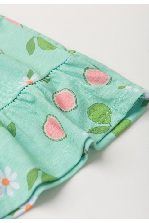 Vestido Curto Menina Goiaba - Verde - Ame Kids