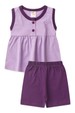 Conjunto Bata Botões Shorts Verão Bebê - Lilás - Ame Kids